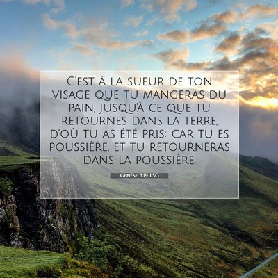 Genèse 3:19 LSG Image du verset biblique