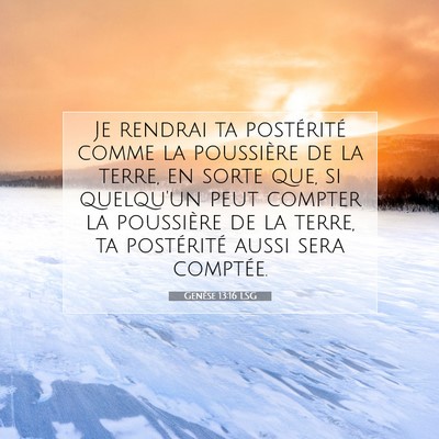 Genèse 13:16 LSG Image du verset biblique