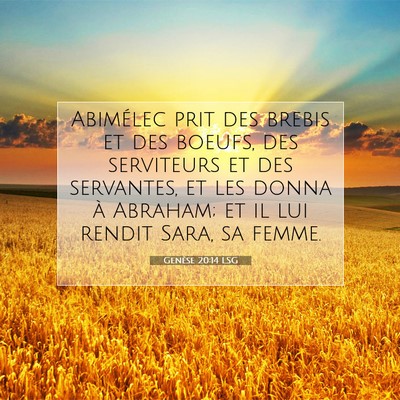 Genèse 20:14 Verset biblique expliqué