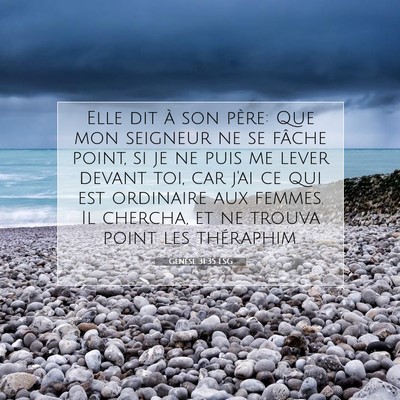 Genèse 31:35 Verset biblique expliqué