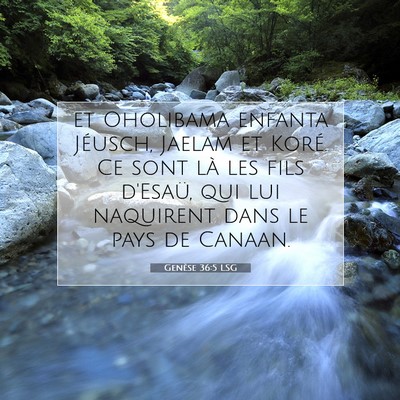 Genèse 36:5 Verset biblique expliqué