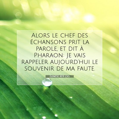 Genèse 41:9 LSG Image du verset biblique