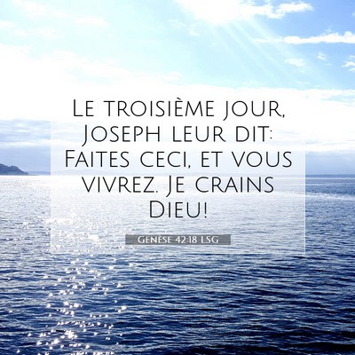 Genèse 42:18 Verset biblique expliqué