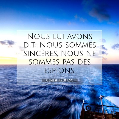 Genèse 42:31 Verset biblique expliqué
