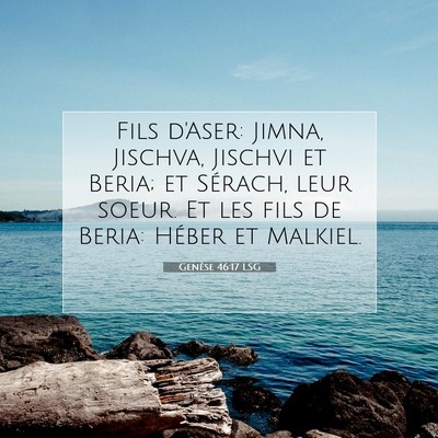 Genèse 46:17 Verset biblique expliqué