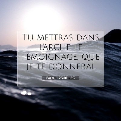 Exode 25:16 Verset biblique expliqué