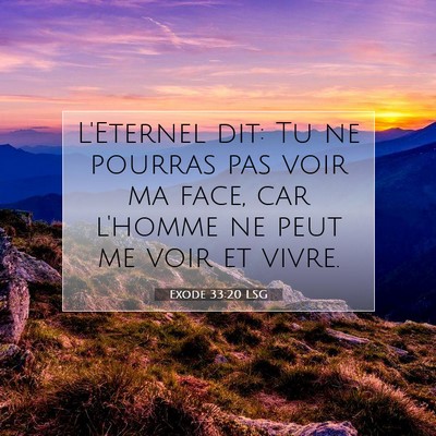 Exode 33:20 LSG Image du verset biblique