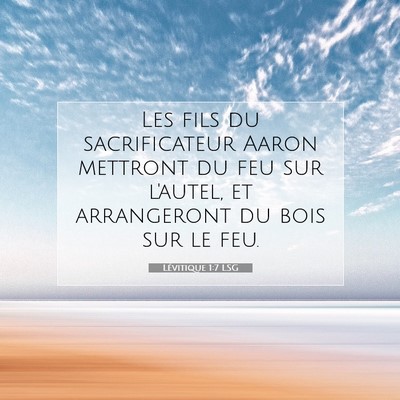 Lévitique 1:7 Verset biblique expliqué