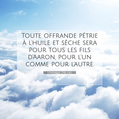 Lévitique 7:10 LSG Image du verset biblique