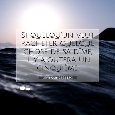 Lévitique 27:31 Verset biblique expliqué