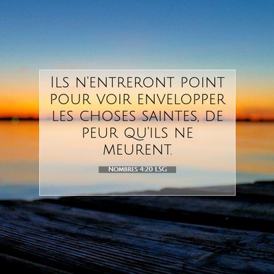 Nombres 4:20 Verset biblique expliqué