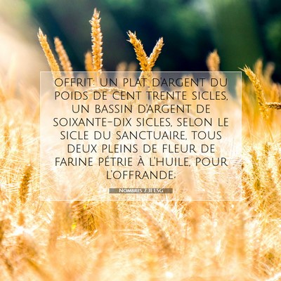 Nombres 7:31 Verset biblique expliqué