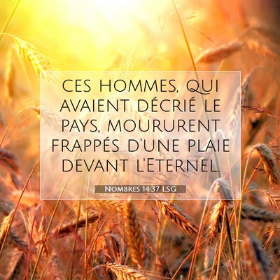 Nombres 14:37 Verset biblique expliqué