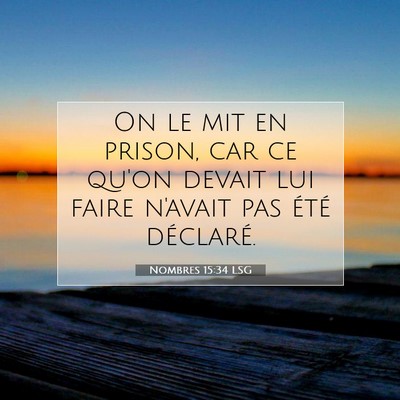 Nombres 15:34 Verset biblique expliqué