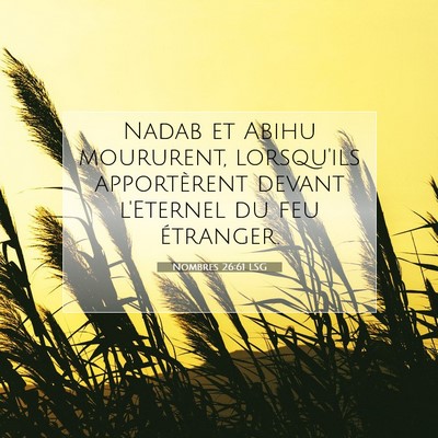 Nombres 26:61 Verset biblique expliqué