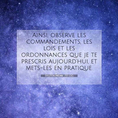 Deutéronome 7:11 Verset biblique expliqué