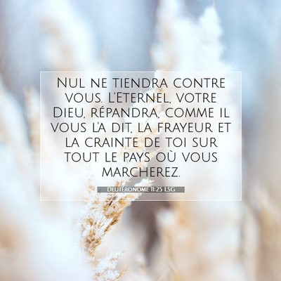 Deutéronome 11:25 LSG Image du verset biblique