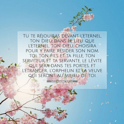 Deutéronome 16:11 LSG Image du verset biblique