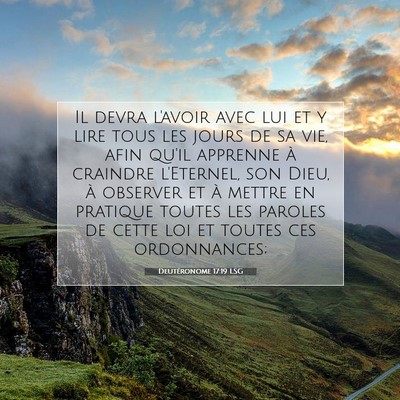 Deutéronome 17:19 LSG Image du verset biblique