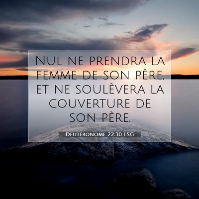 Deutéronome 22:30 LSG Image du verset biblique