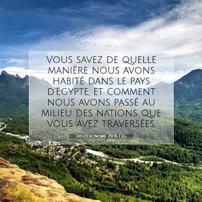 Deutéronome 29:16 Verset biblique expliqué