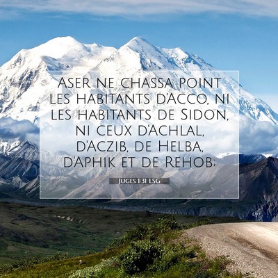 Juges 1:31 Verset biblique expliqué