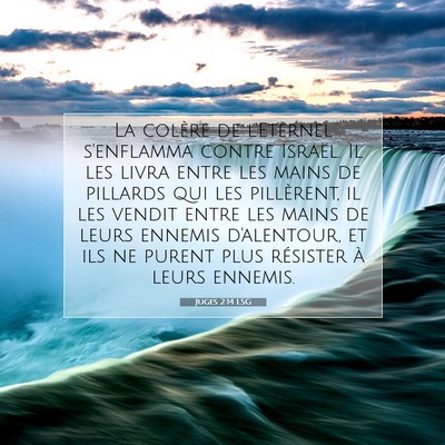 Juges 2:14 LSG Image du verset biblique