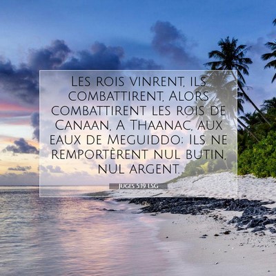 Juges 5:19 LSG Image du verset biblique