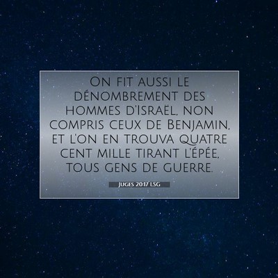Juges 20:17 Verset biblique expliqué