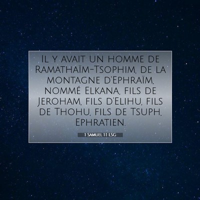 1 Samuel 1:1 Verset biblique expliqué