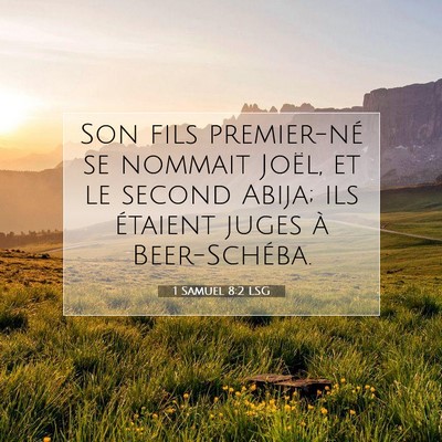 1 Samuel 8:2 Verset biblique expliqué
