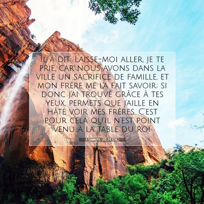 1 Samuel 20:29 Verset biblique expliqué