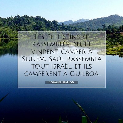 1 Samuel 28:4 LSG Image du verset biblique