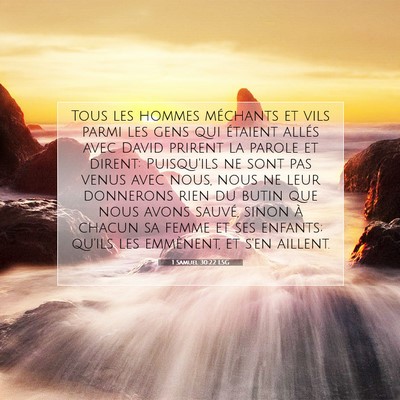 1 Samuel 30:22 Verset biblique expliqué