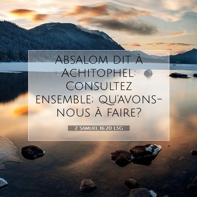 2 Samuel 16:20 LSG Image du verset biblique