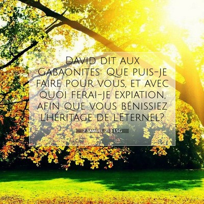 2 Samuel 21:3 LSG Image du verset biblique