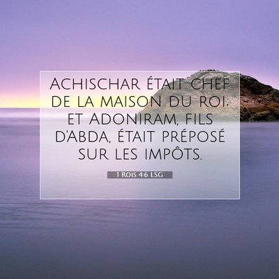 1 Rois 4:6 Verset biblique expliqué