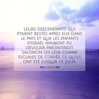1 Rois 9:21 LSG Image du verset biblique