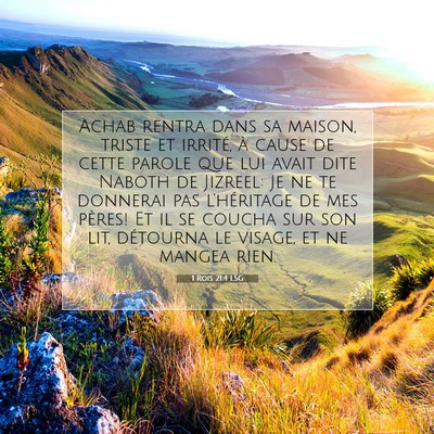 1 Rois 21:4 Verset biblique expliqué