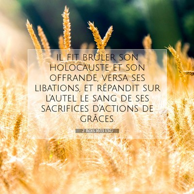 2 Rois 16:13 Verset biblique expliqué