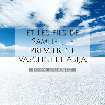 1 Chroniques 6:28 Verset biblique expliqué