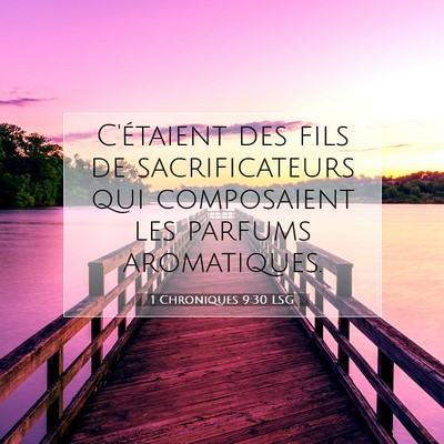 1 Chroniques 9:30 Verset biblique expliqué