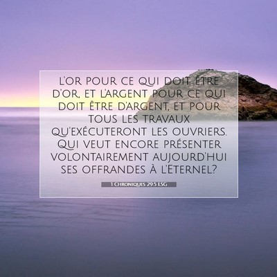 1 Chroniques 29:5 Verset biblique expliqué
