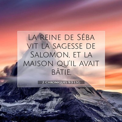 2 Chroniques 9:3 Verset biblique expliqué