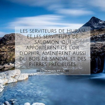 2 Chroniques 9:10 Verset biblique expliqué