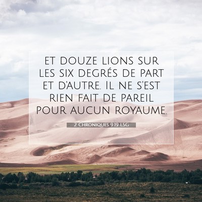 2 Chroniques 9:19 Verset biblique expliqué