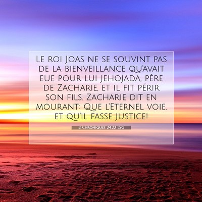 2 Chroniques 24:22 Verset biblique expliqué