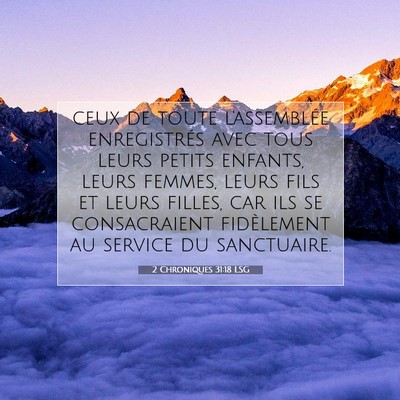 2 Chroniques 31:18 Verset biblique expliqué