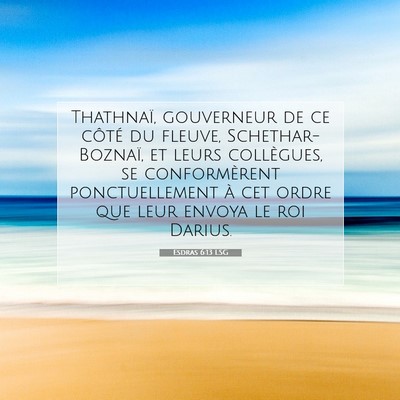 Esdras 6:13 Verset biblique expliqué