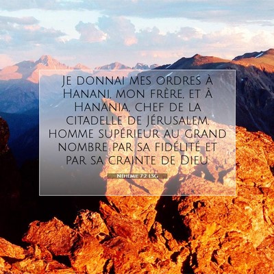 Néhémie 7:2 LSG Image du verset biblique